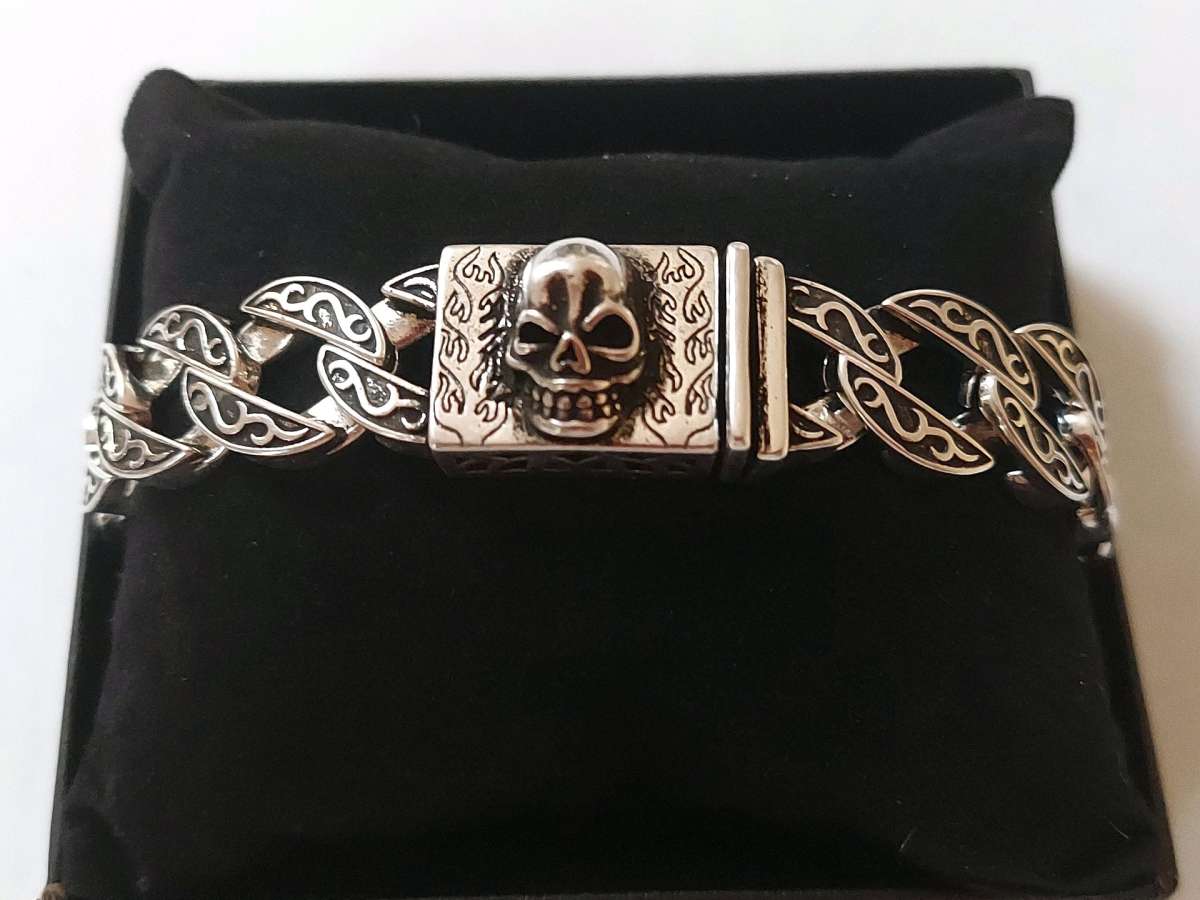 NEW ART HANDMADE SILVER PLATED BRACELET  22 CM542 GR