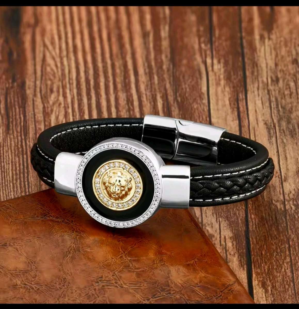 NEW 19CM FASHION LION PATTERN BRACELET MW  ZIRCONIA STONS ST