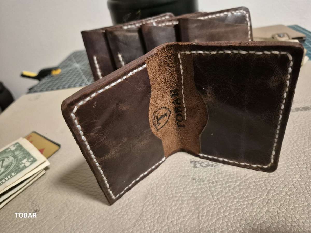 leather wallet rustic style