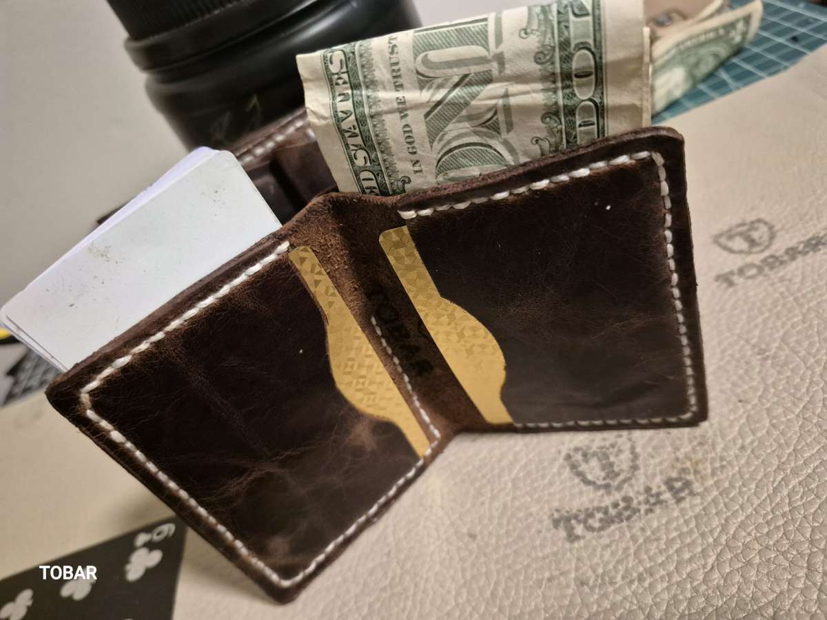 leather wallet rustic style