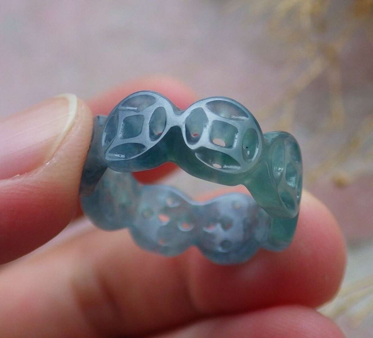 Certificate Jadeite Jade Green Ring Old Money Coin size6