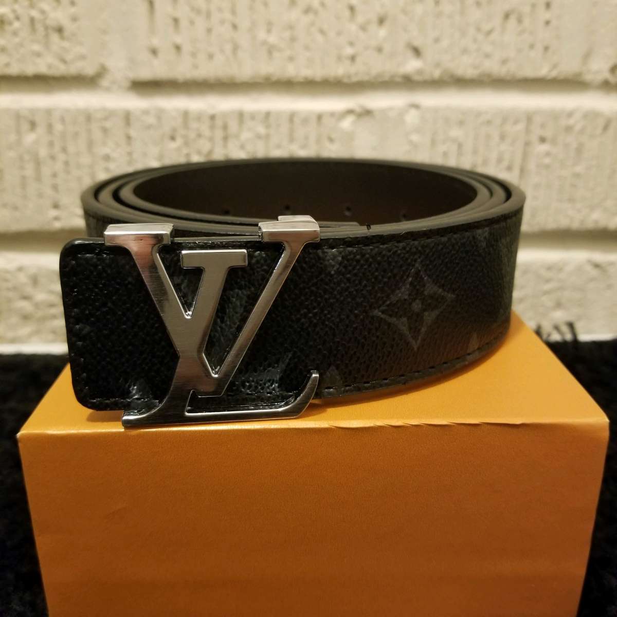 LV Belt with Silver Buckle