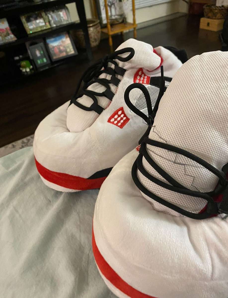 Plush Sneaker Slippers  Cozy Jordan Style Slippers
