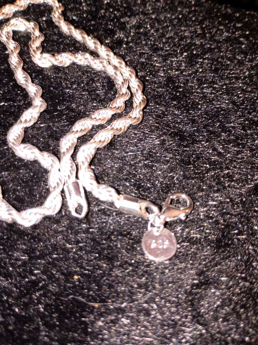 925 sterling silver twisted rope necklace