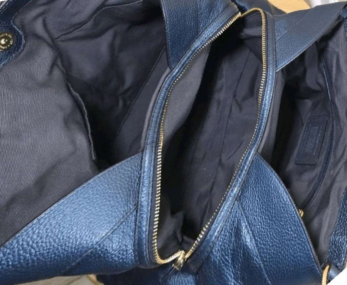 coach metallic blue bag