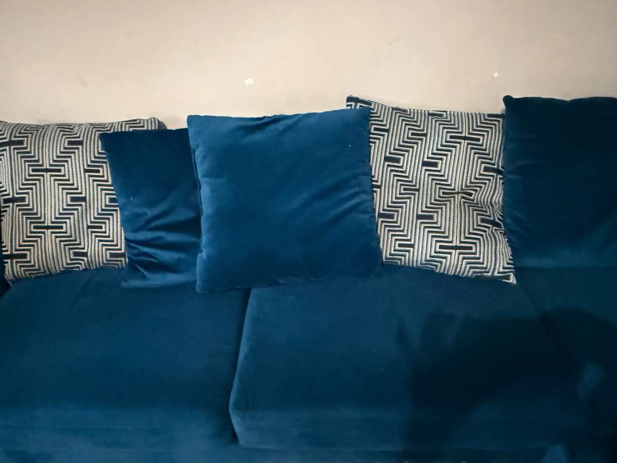Blue Velvet Sectional Sofa