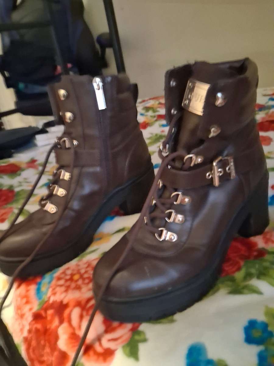 Brown Guess  Combat  ankle Boots