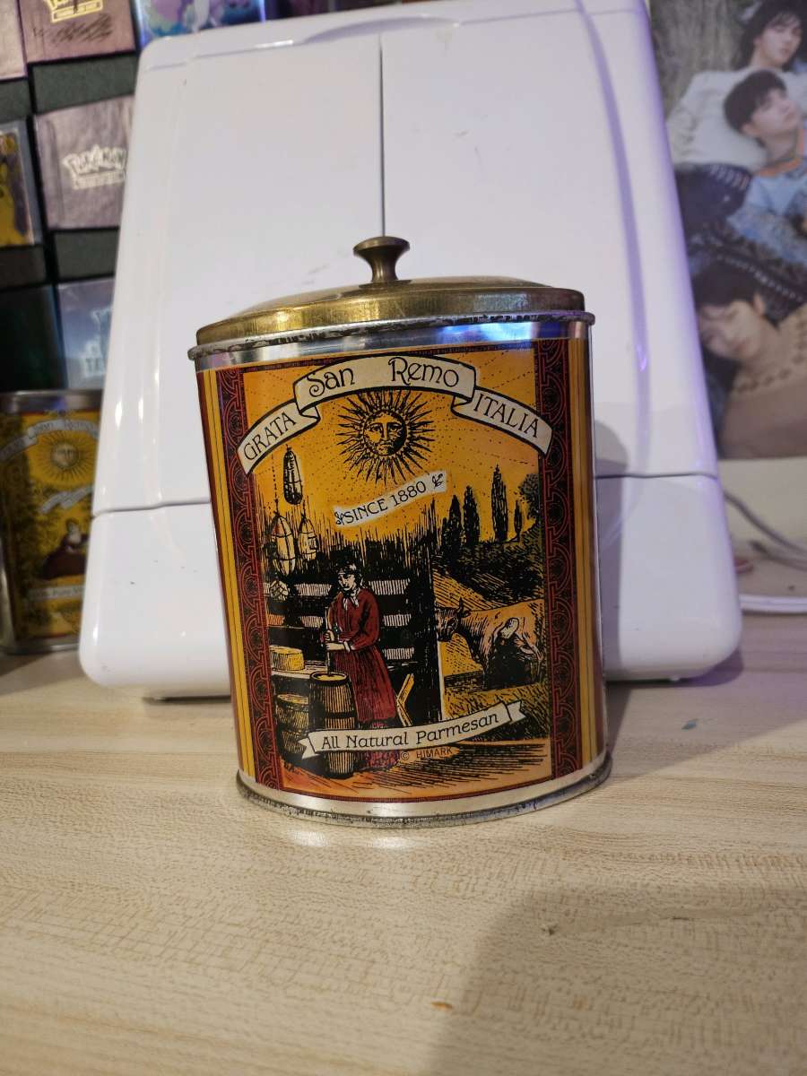 Vinrage San Remo Italy Himark Tin Set 4 Pieces Made In Italy