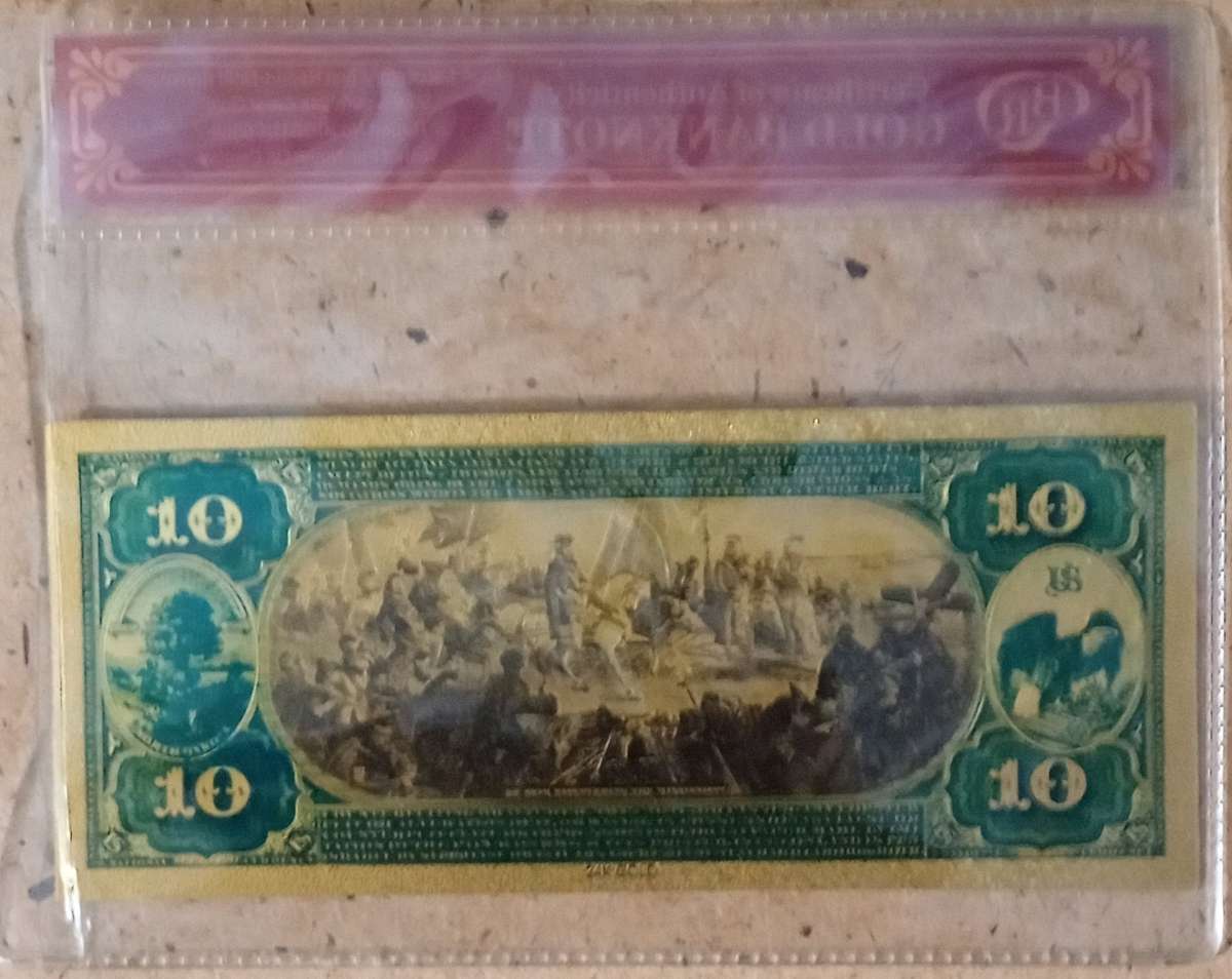 24 Karat Gold 1889 USA Ten Dollar Bill