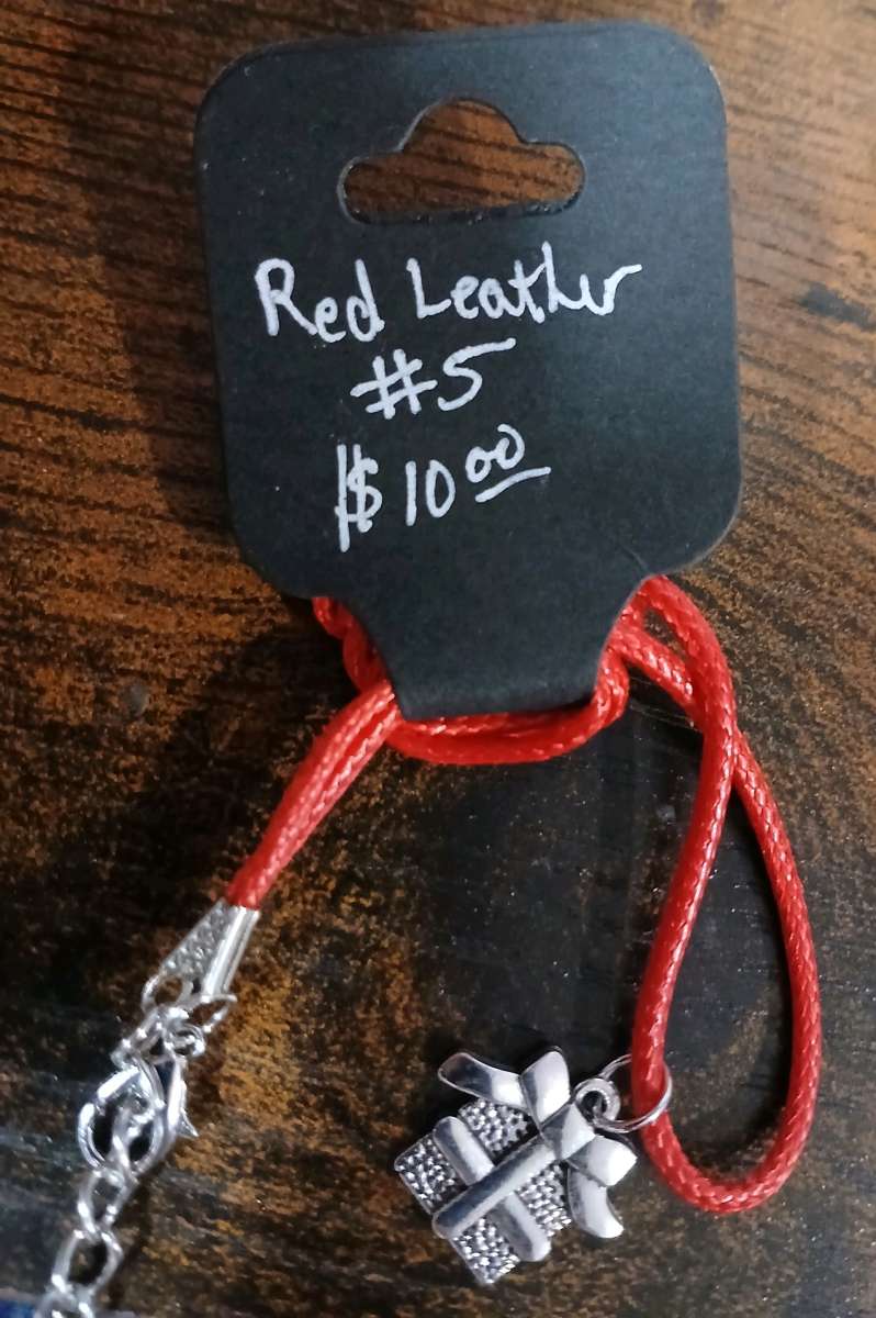 Red Leather Christmas Necklace pt1