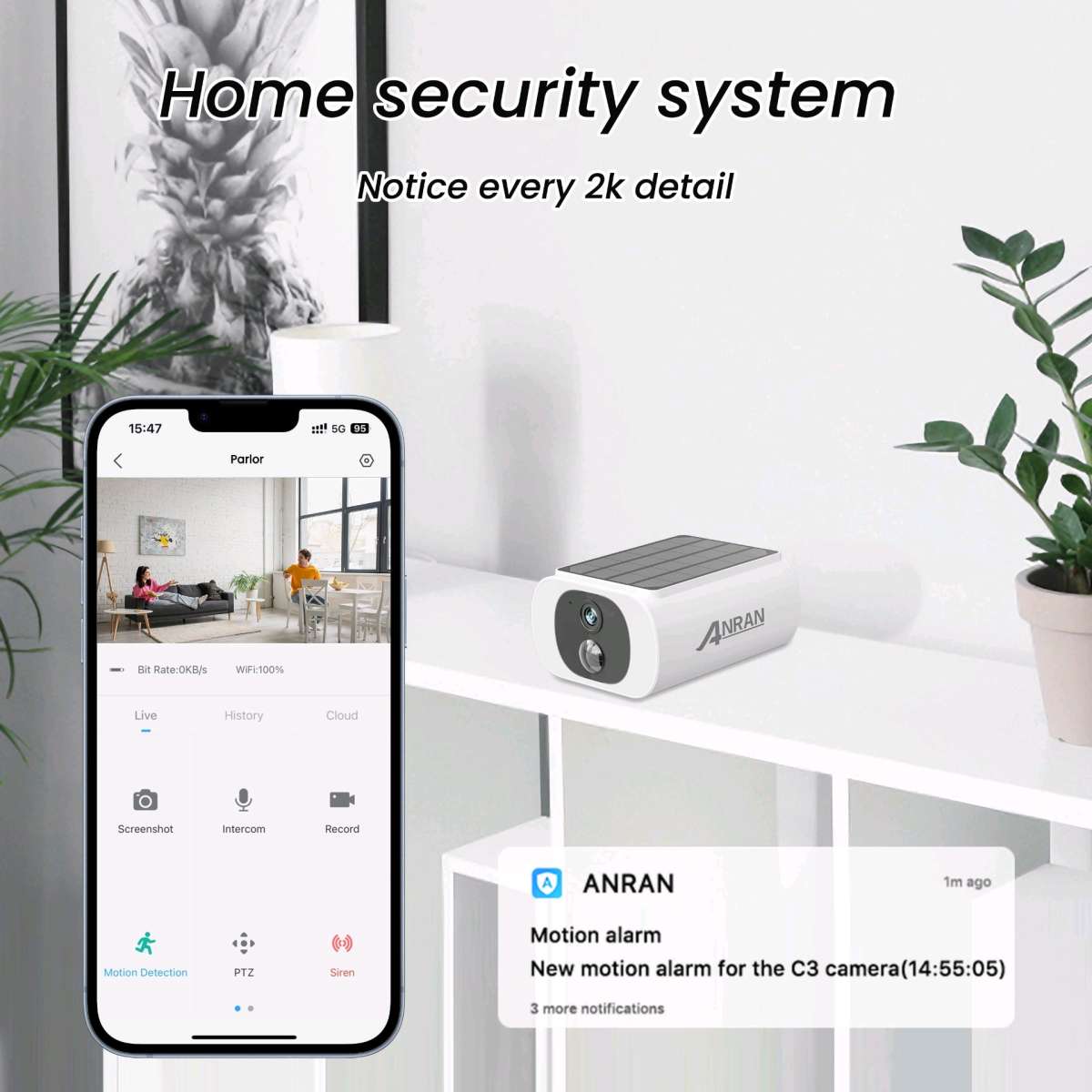 ANRAN Solar Security Cameras Wireless Outdoor