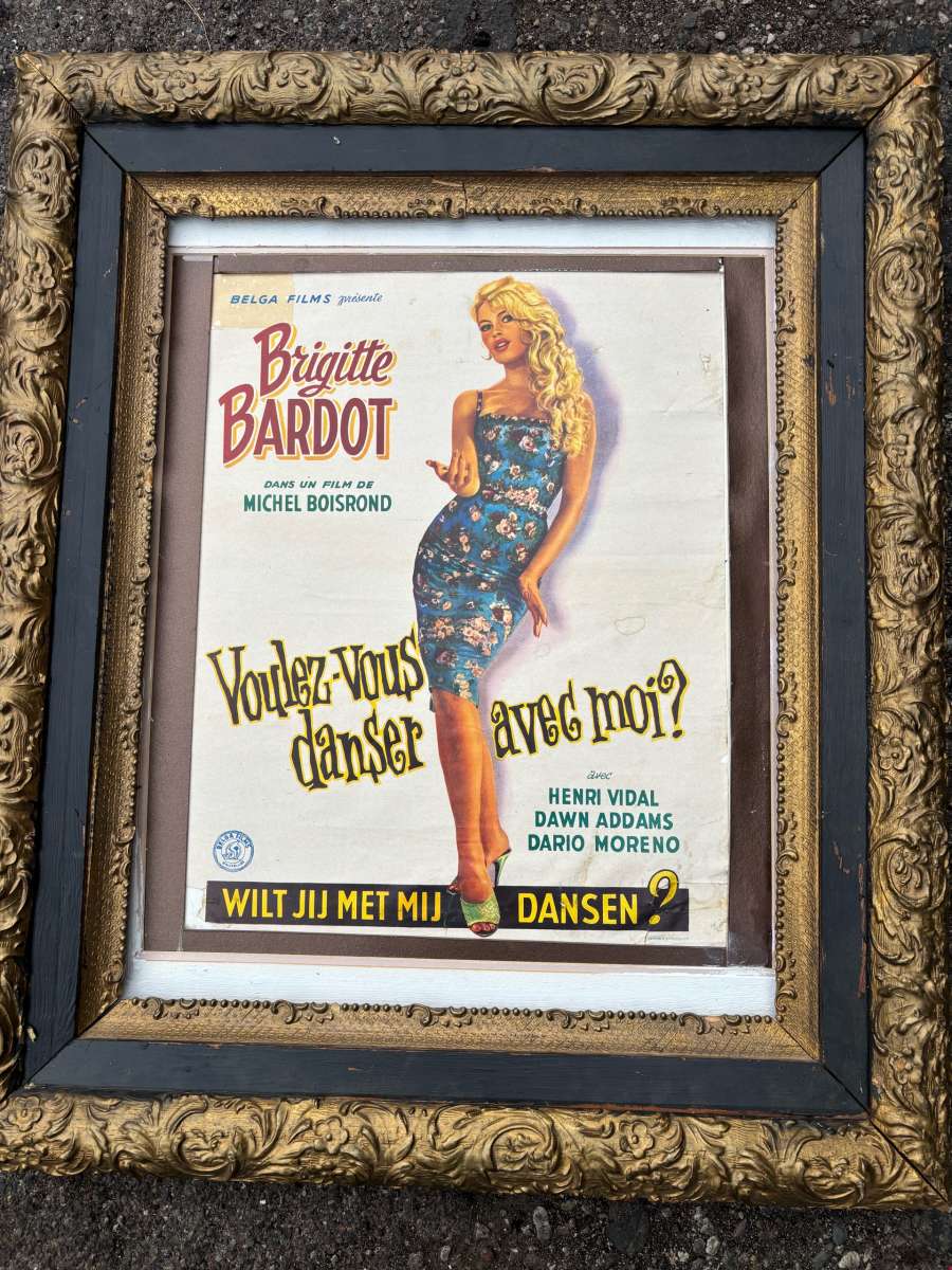 Brigitte Bardot Original 1950s Movie poster Framed