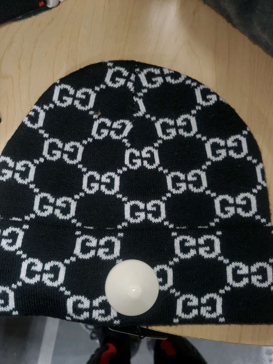 Gucci Monogram Black and White Beanie