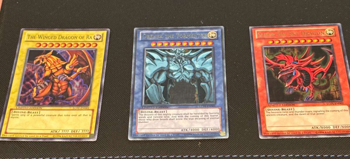 YuGiOh Legendary God Cards Set  Ra Obelisk  Slifer Limited