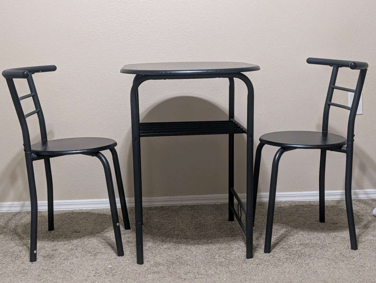 3Piece Wooden Round Table Chair Set