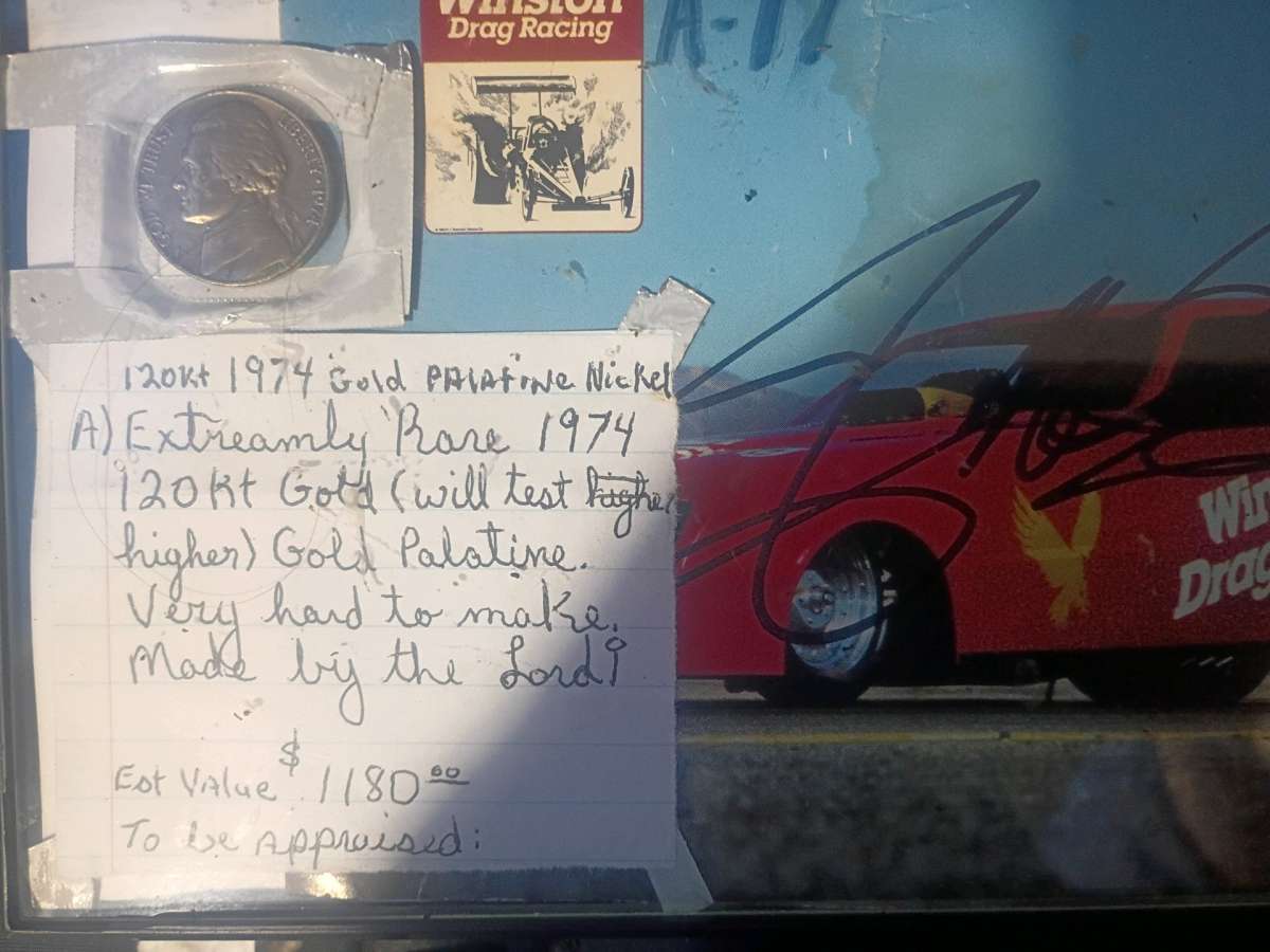 120kt 1974 Rare Gold Palatine Nickel 1 of kind