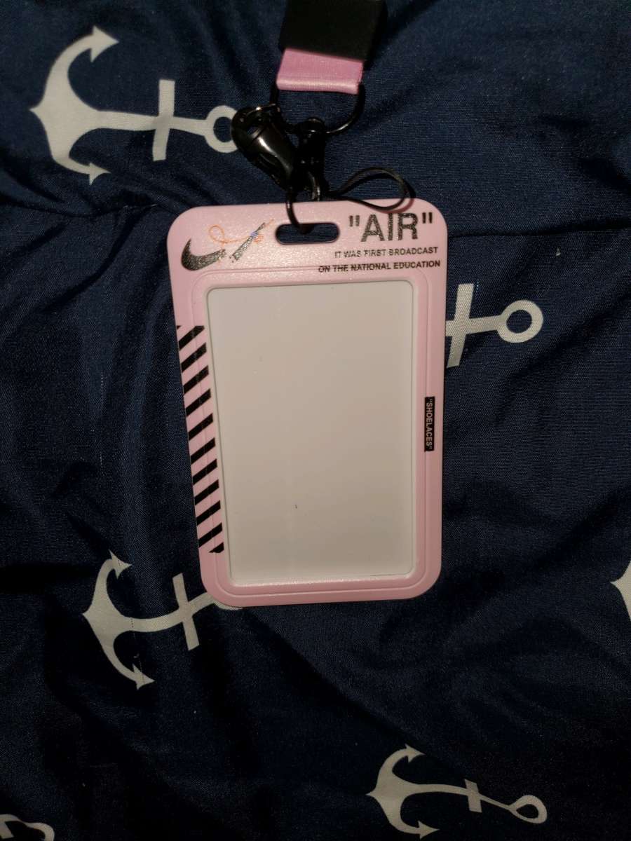 Offwhite monogram lanyard ID holder