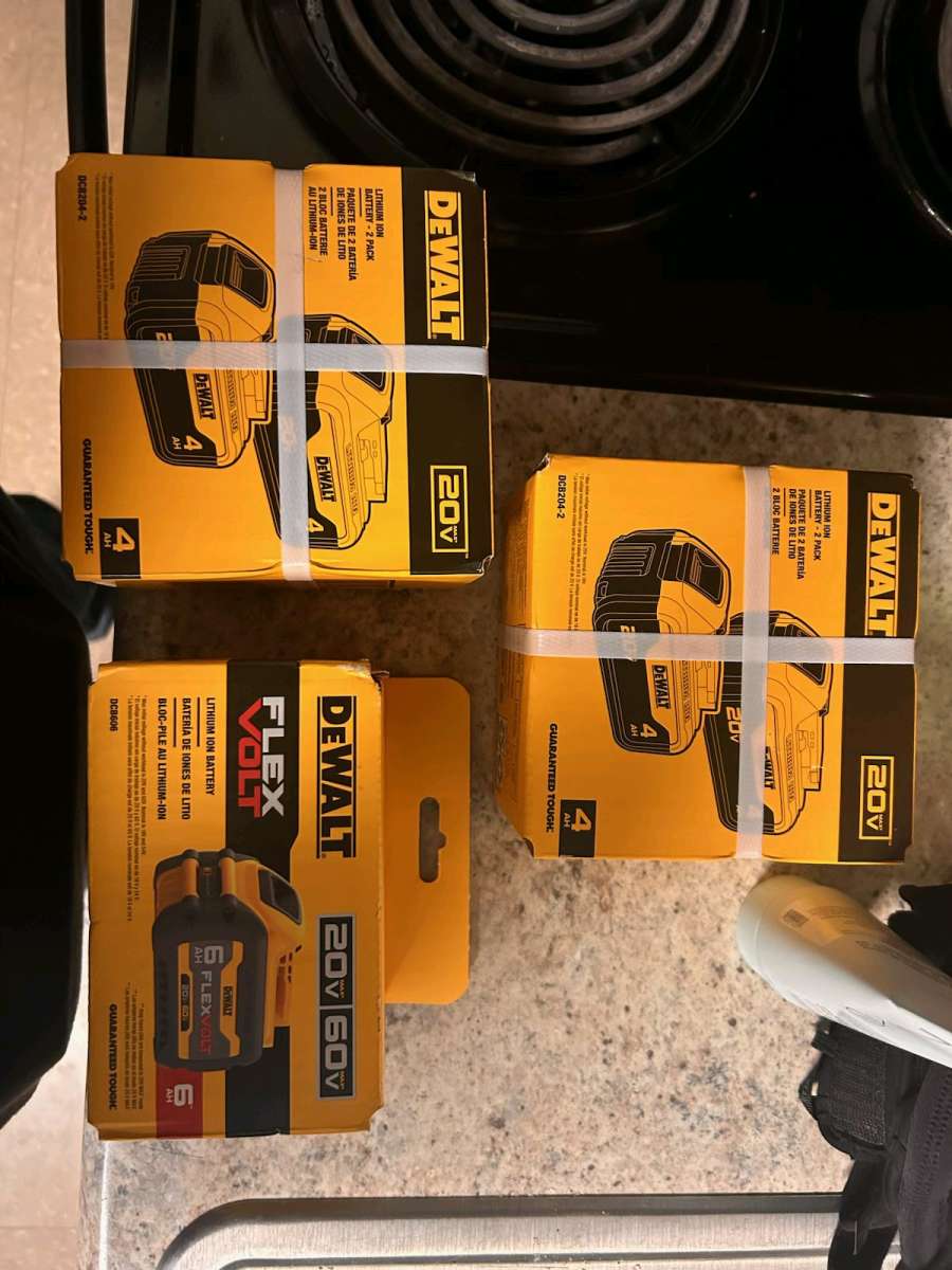 Unopened Dewalt batteries