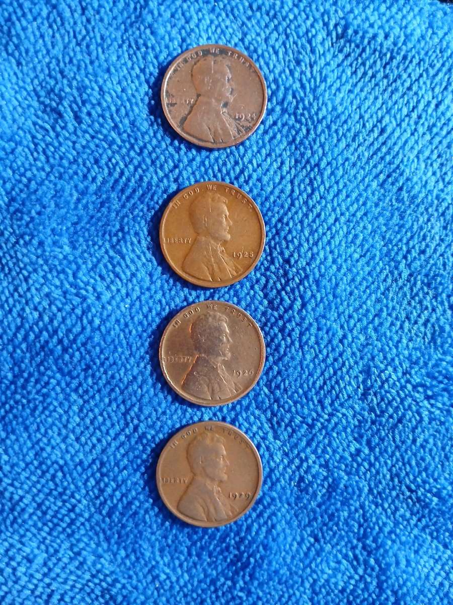 Lincoln wheat pennies 1924 1925 1926 1929