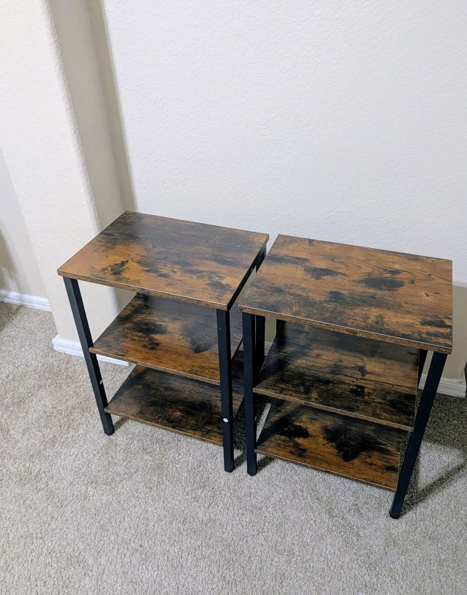 Wooden Top End Tables Set Of 2