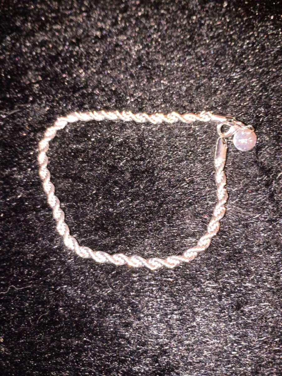 925 sterling silver twisted rope bracelet