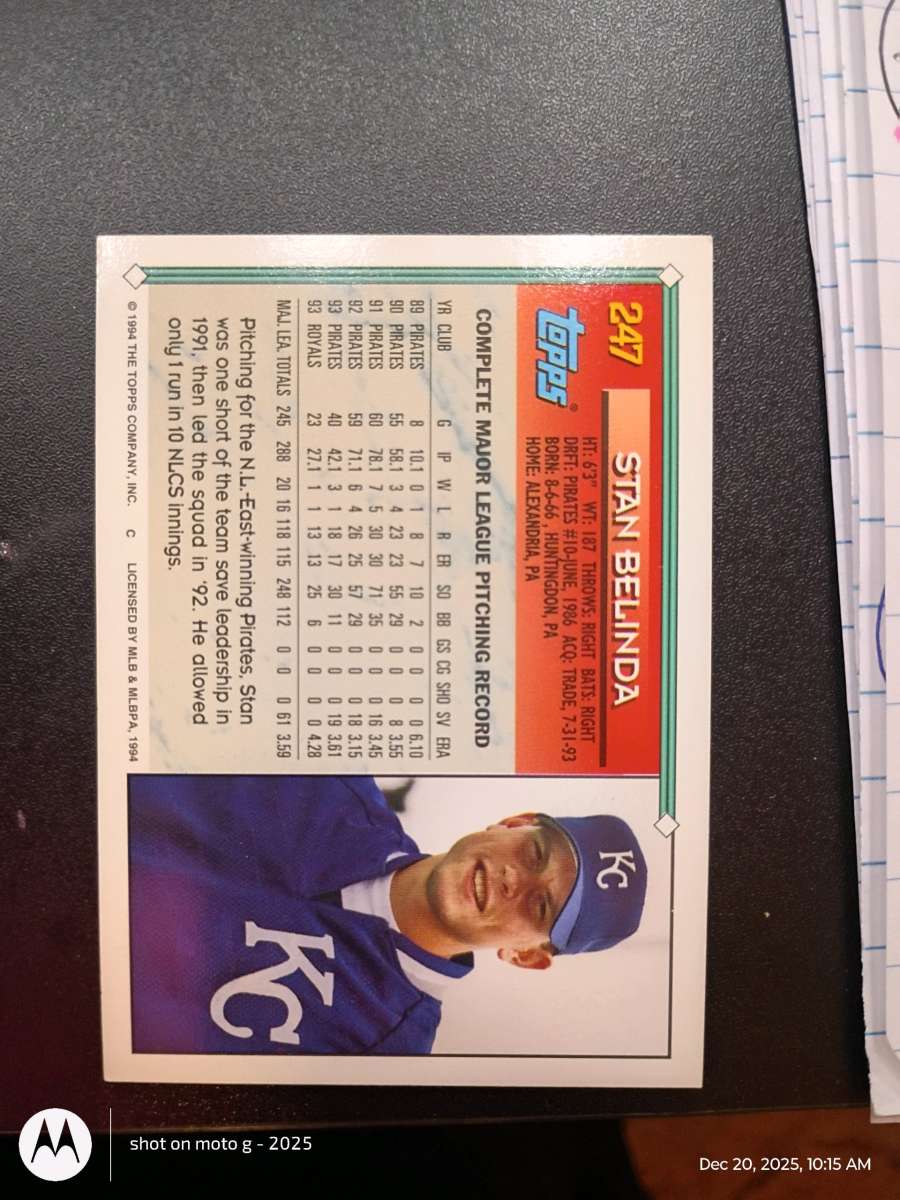 Stan Belinda card 247