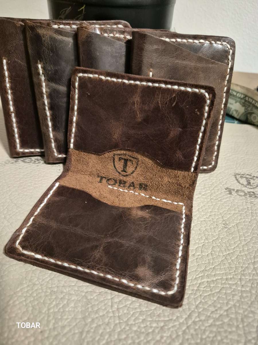 leather wallet rustic style