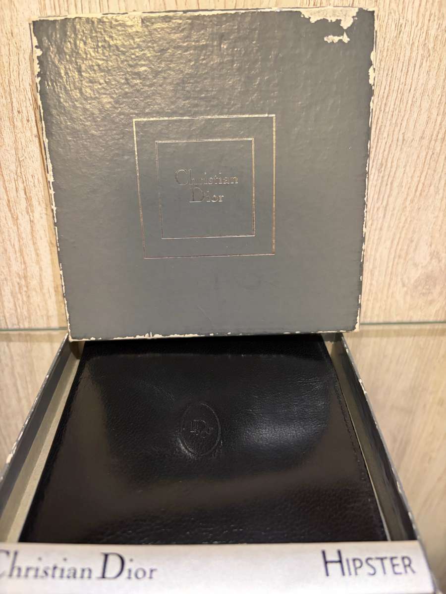Vintage Christian Dior black bifold wallet