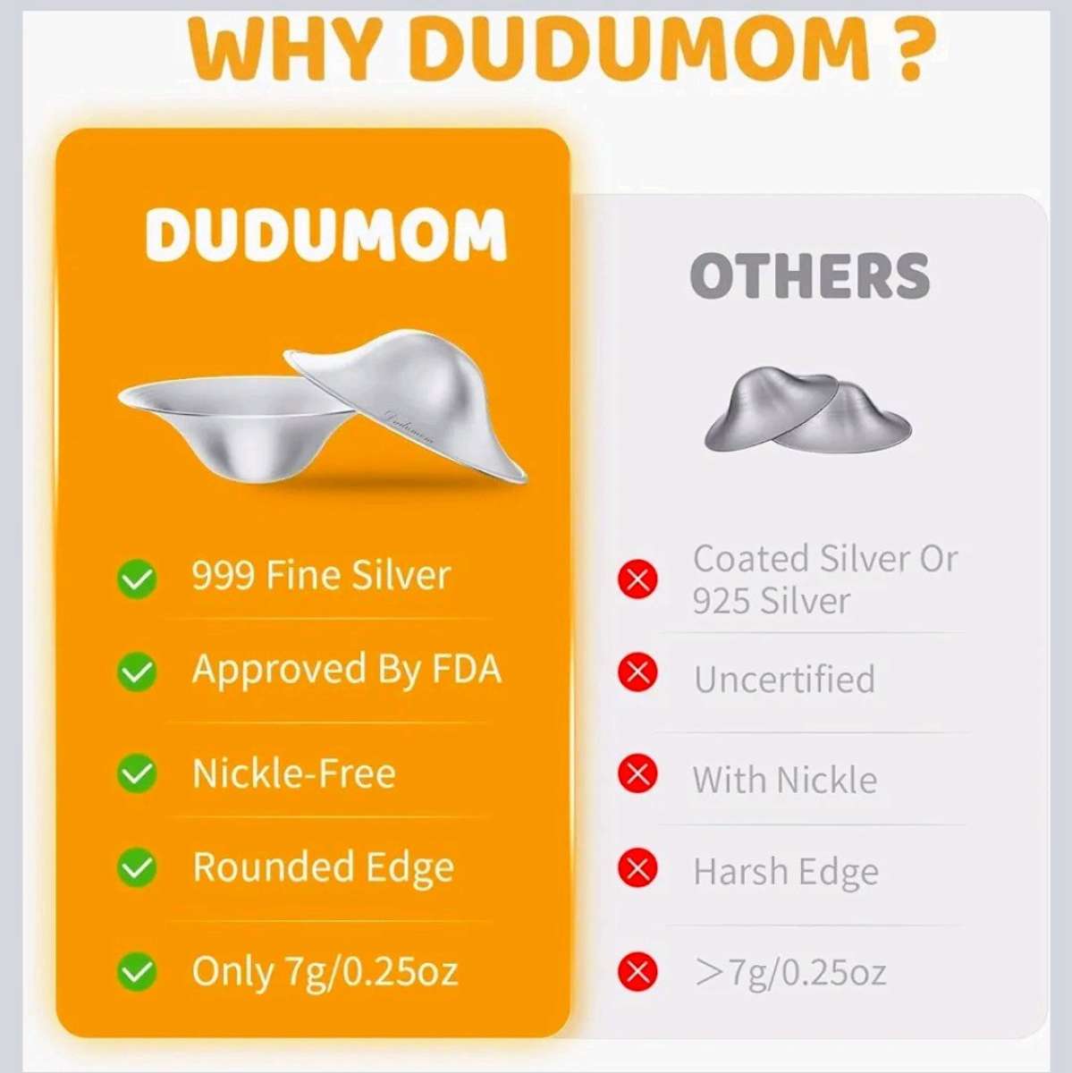 tazas de lactancia de plata