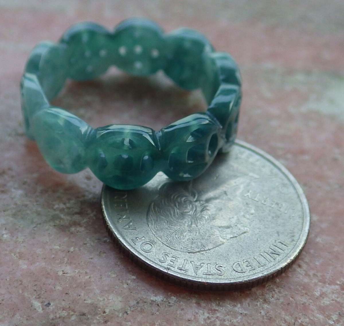 Certificate Jadeite Jade  Burmese Old money ring size 10