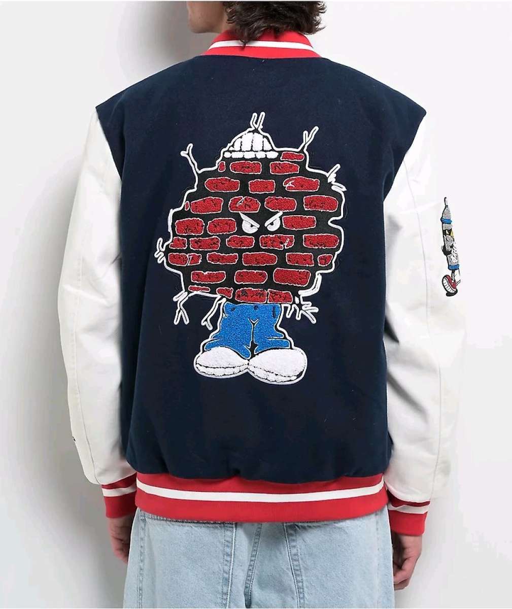 Empyre Brick Navy  White Varsity Jacket