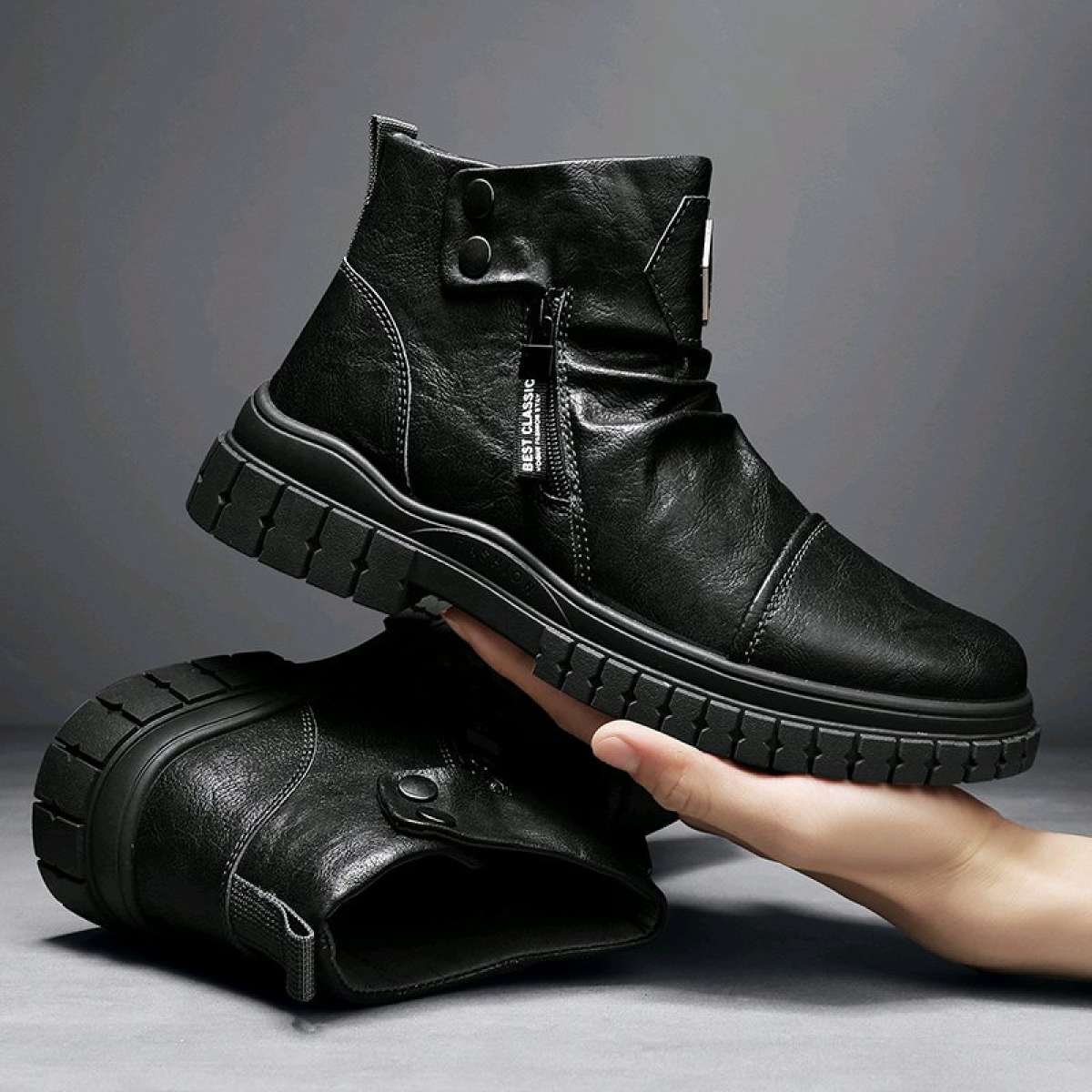 pu Leather Comfortable fashion mens boots size 43 and 44