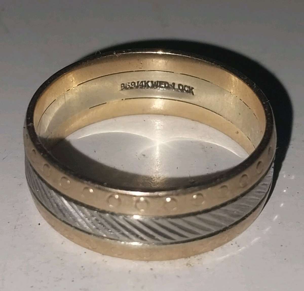 14k Yellow and white gold wedding band