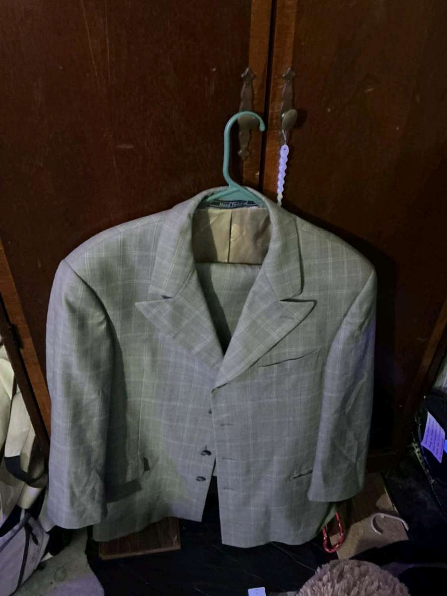 Mens Steve Harvey Gray Plaid Suit