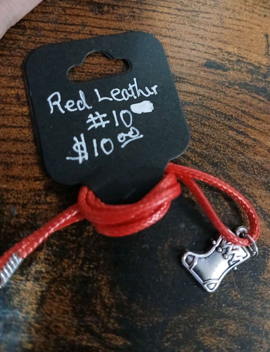 Red Leather Christmas Necklace pt2