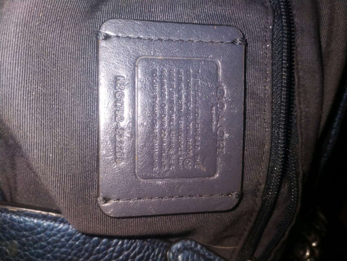 coach metallic blue bag