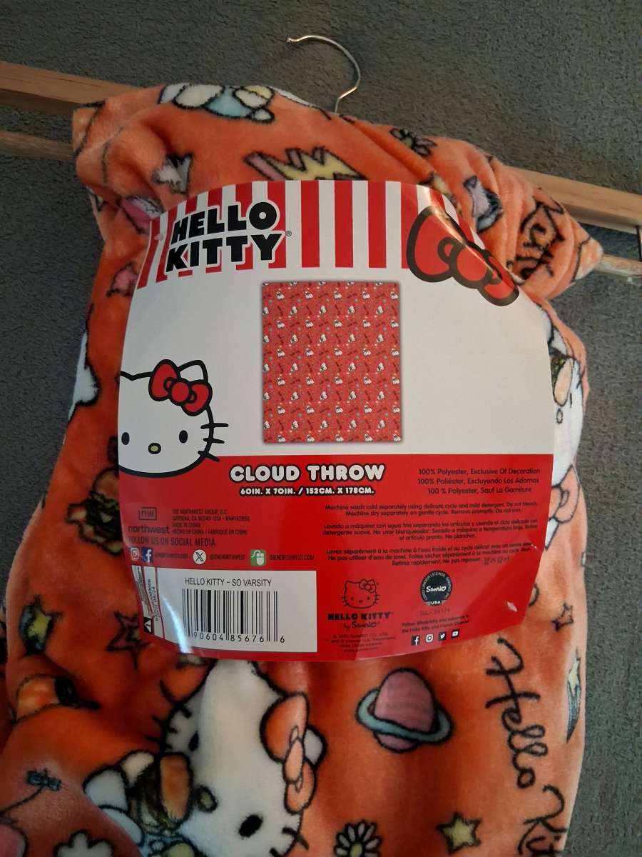 Hello Kitty Bed Blanket with Plush Toy Bag