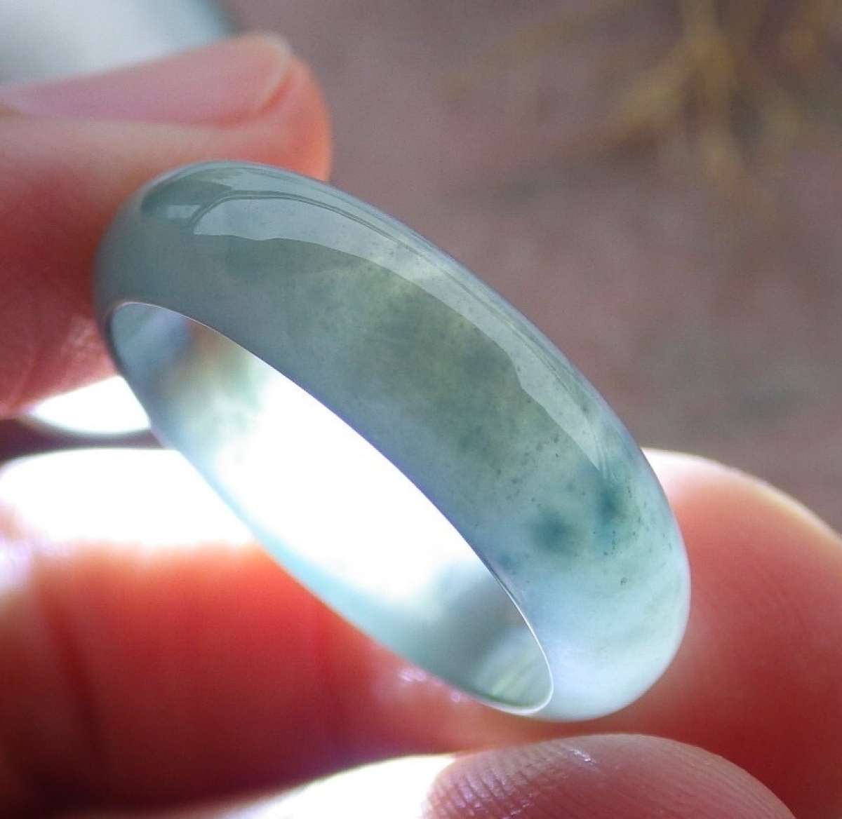 Certificate Jadeite Jade Icy Green blue Burma Circle Ring s