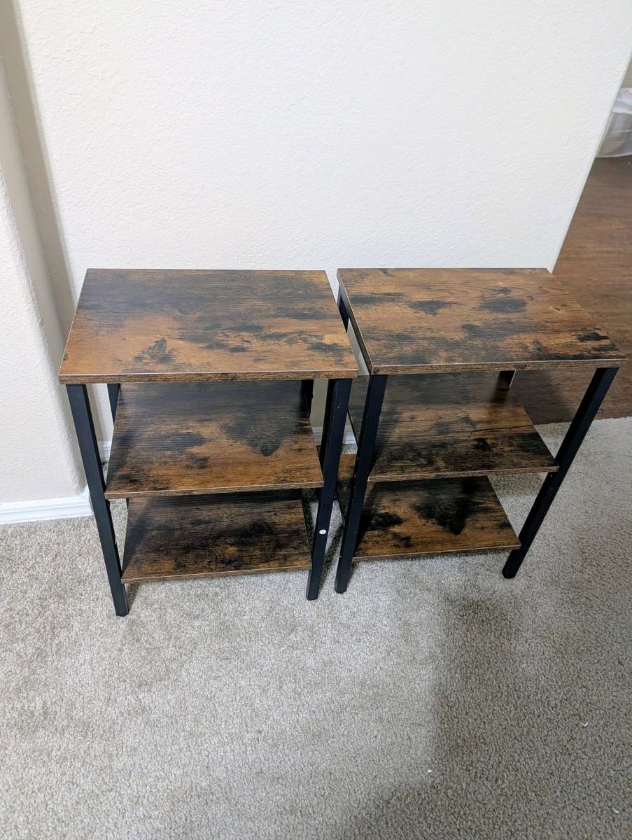 Wooden Top End Tables Set Of 2