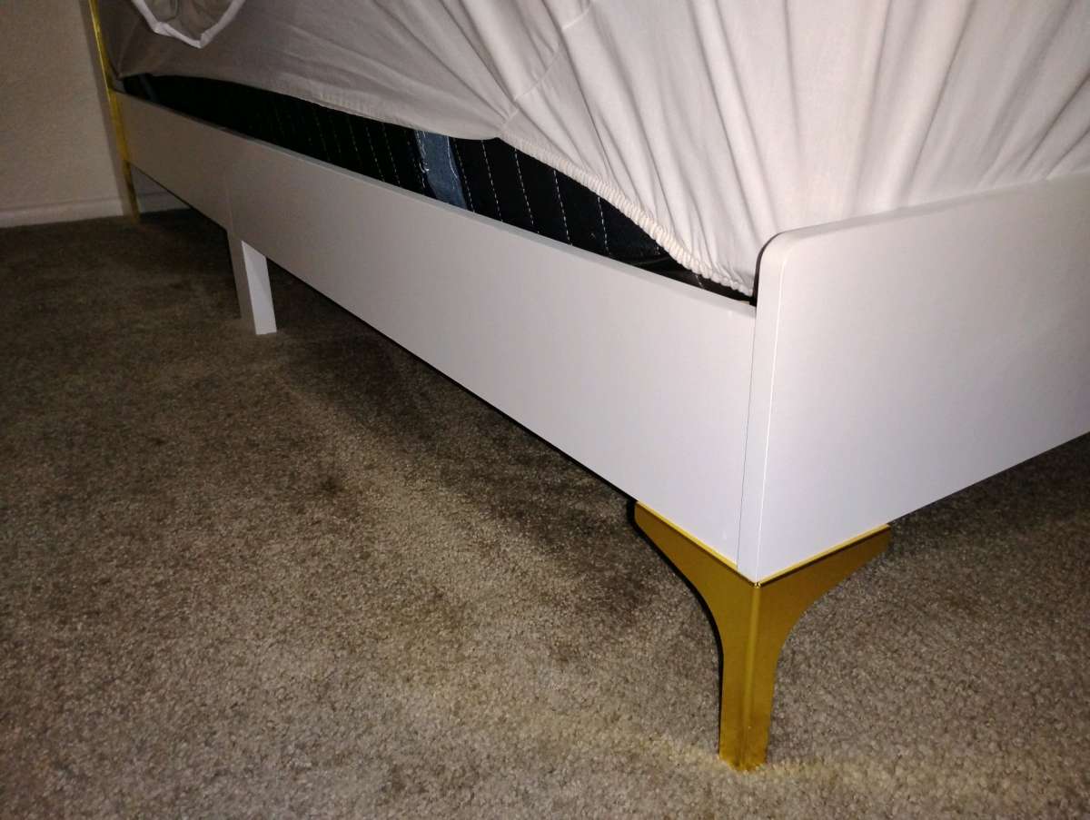 white bed frame