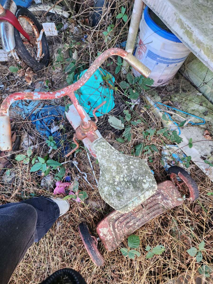 2 antique tricycles all metal