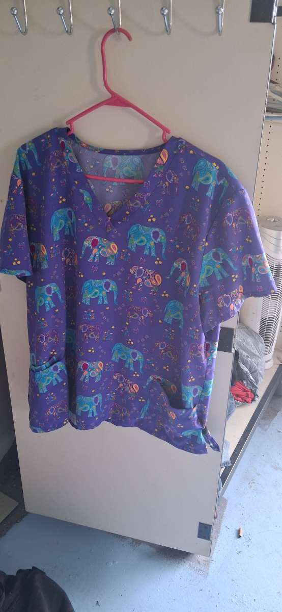 elephant scrub top