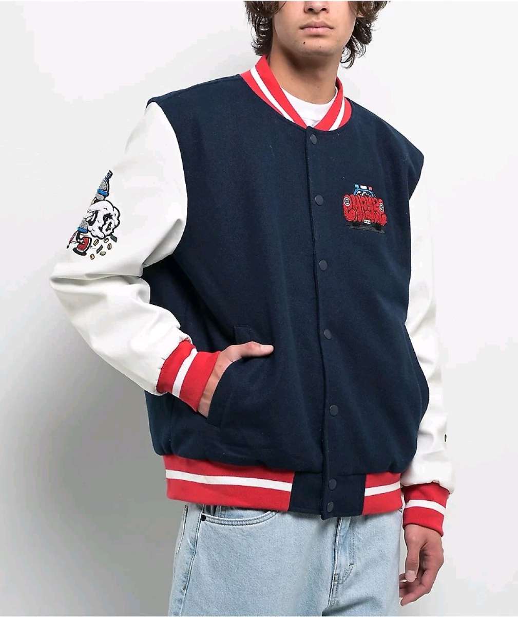 Empyre Brick Navy  White Varsity Jacket