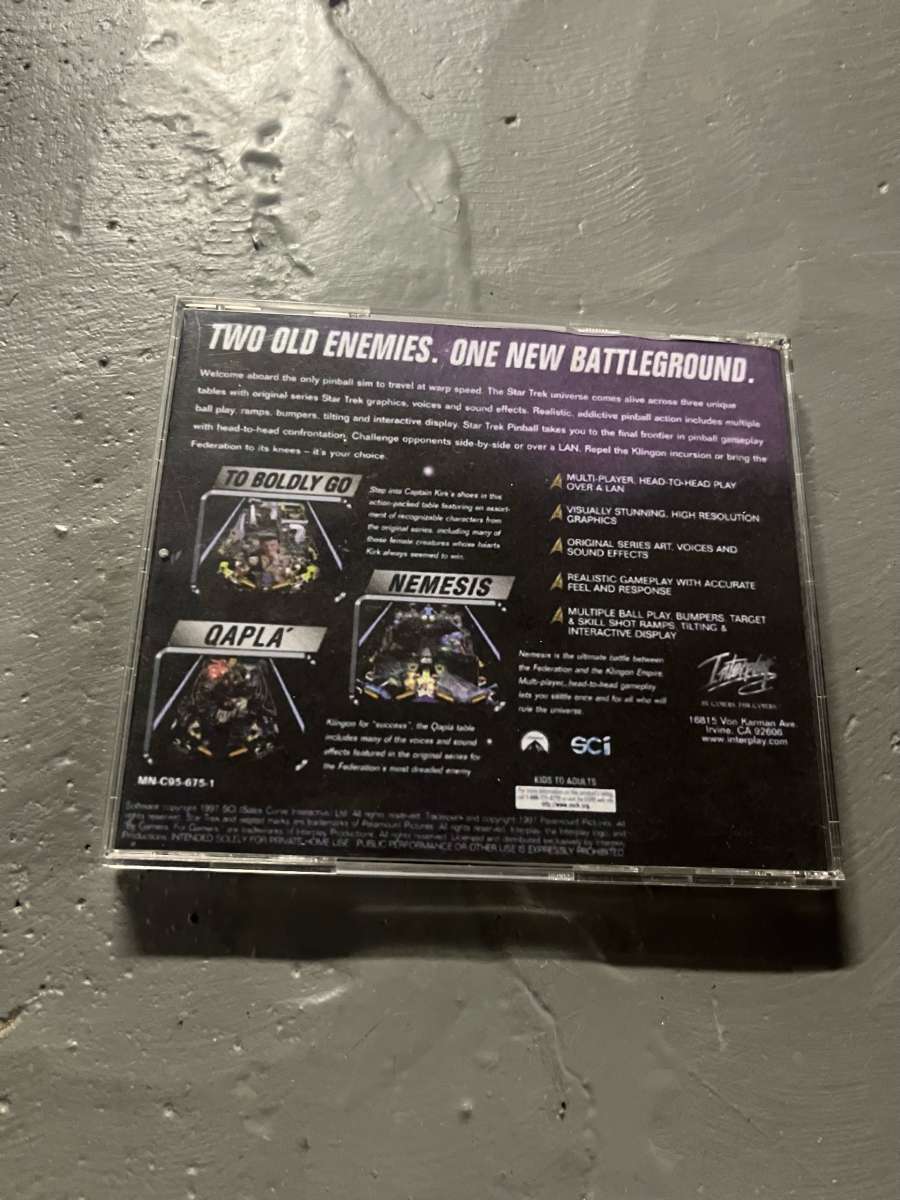 Star Trek Pinball PC Game 1998 CD ROM Windows 95 Vintage Com