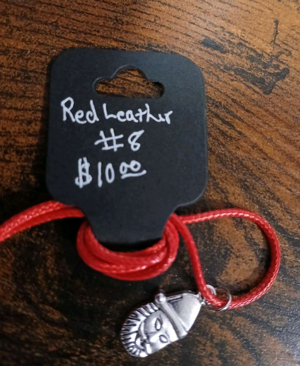 Red Leather Christmas Necklace pt2