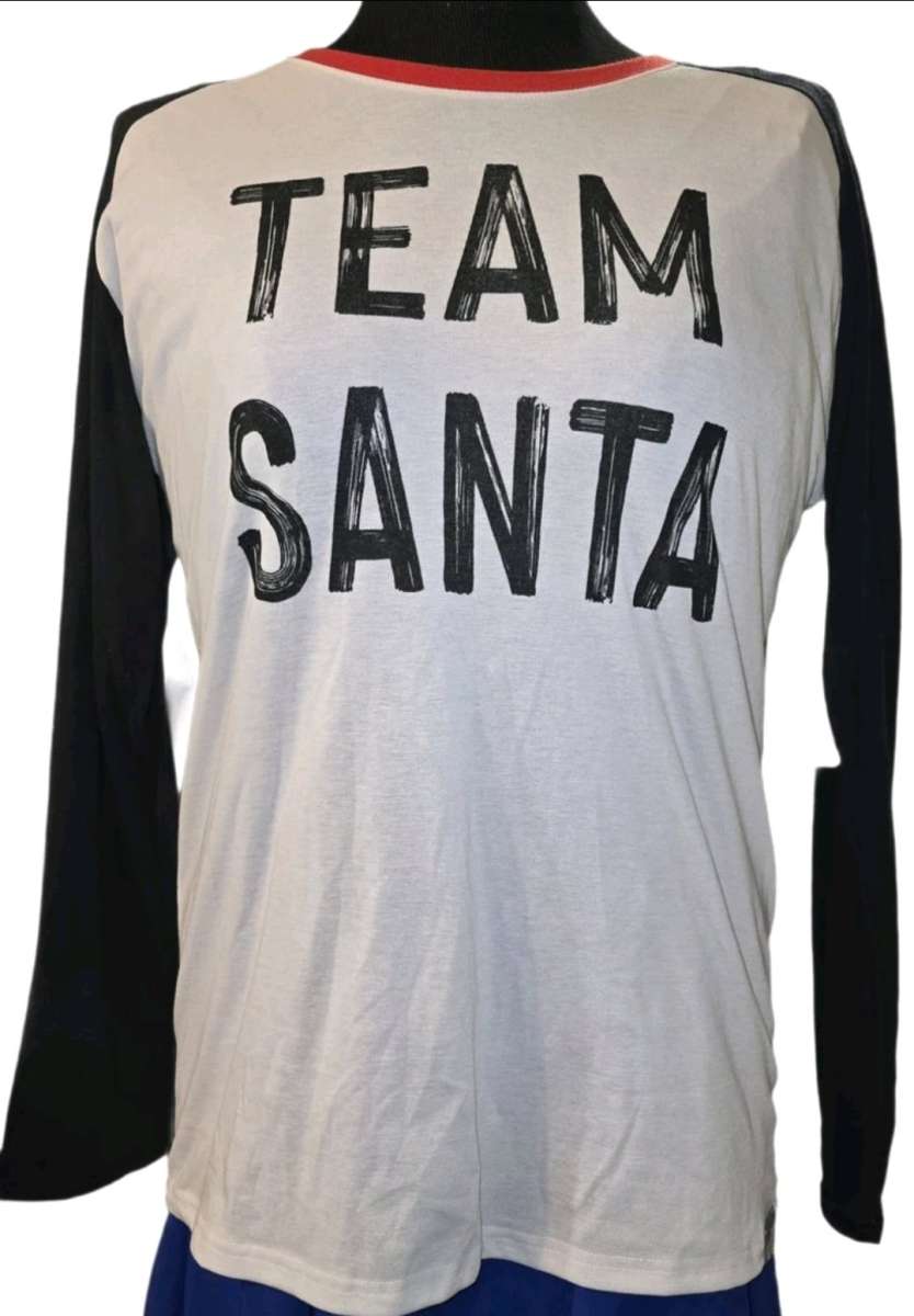 Holiday Graphic Raglan Shirt  Team Santa  Tipsy Elves Unisex