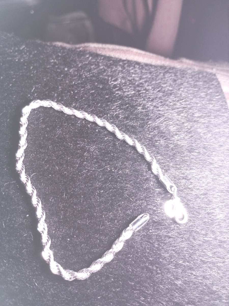 925 sterling silver twisted rope bracelet
