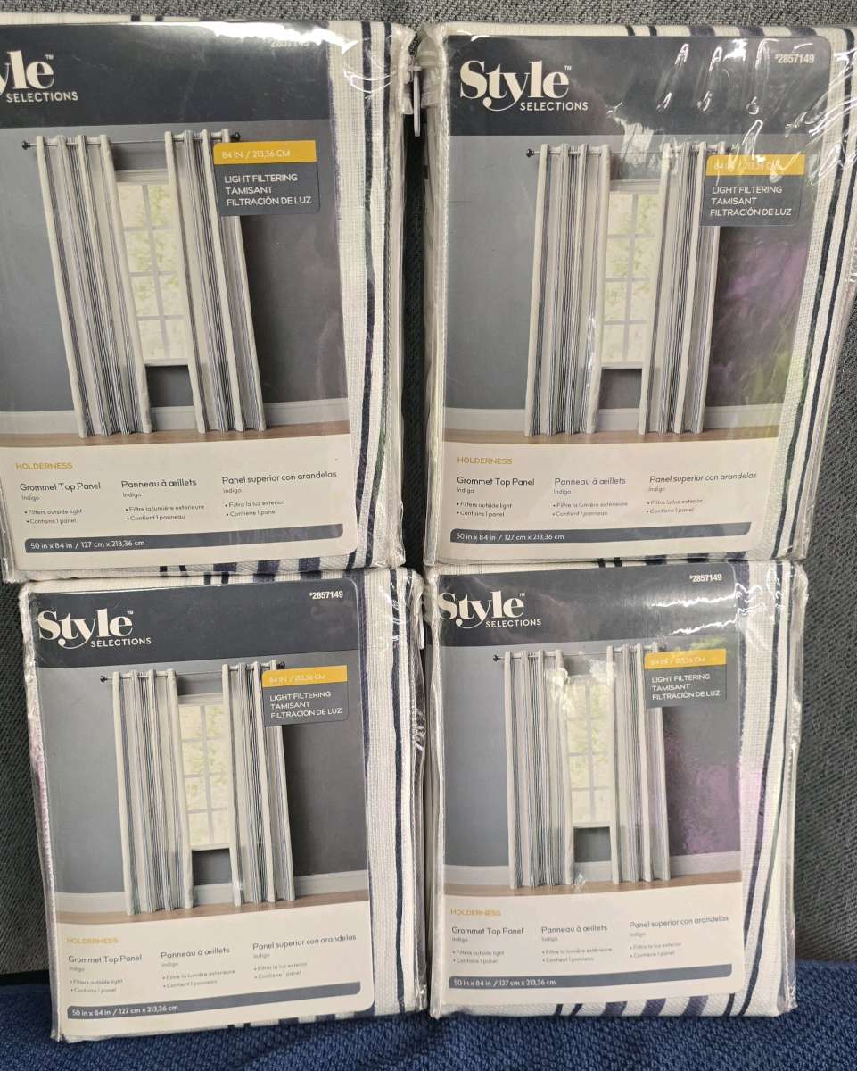 Holderness Light Filtering Curtains Panel Set 4  84 x 54
