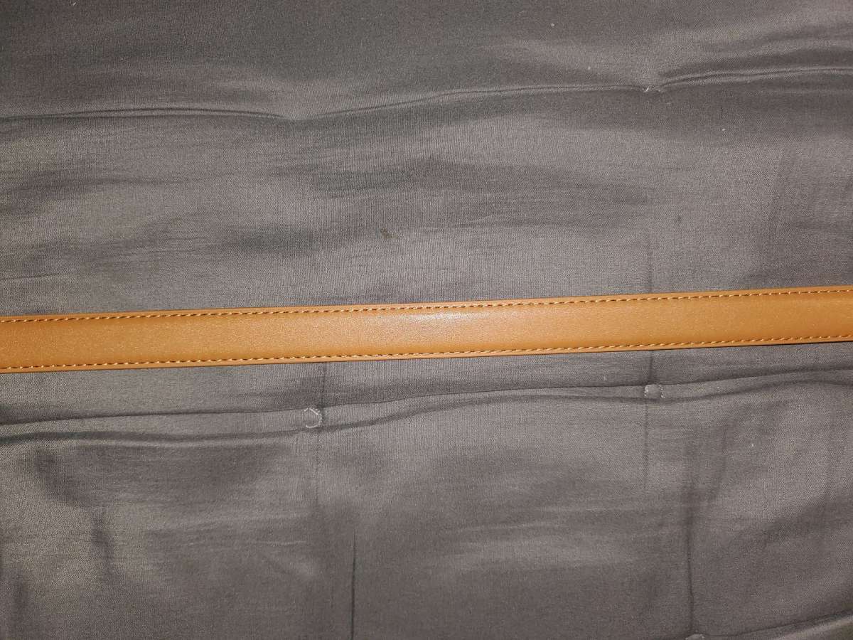 Elegant Brown Leather Montaigne Belt with Silver Accents By