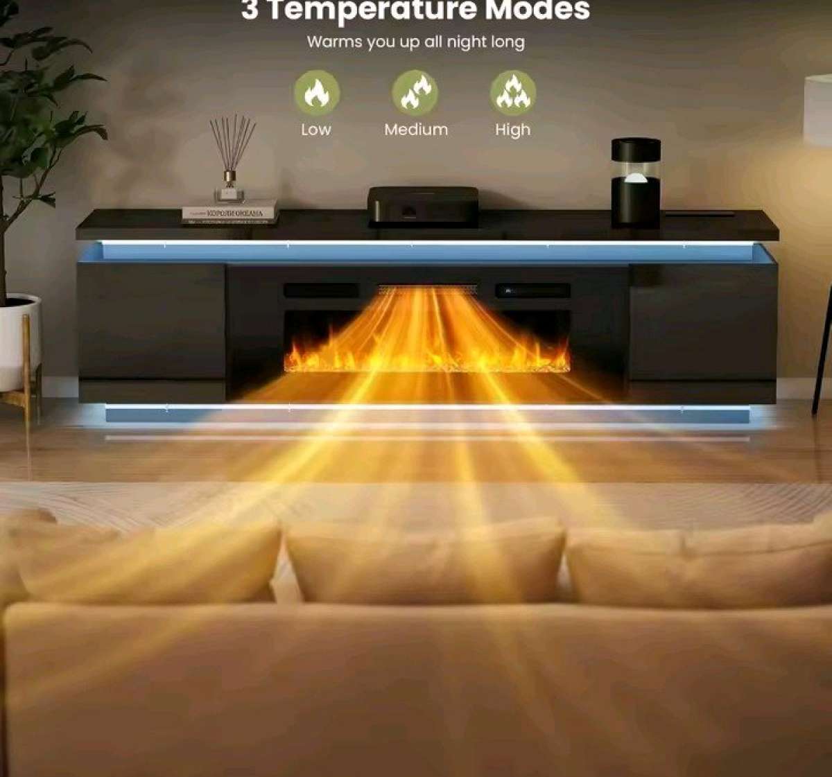 fireplace TV stand for 85in TVs with 40 inch fireplace